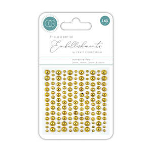 Craft Consortium Adhesive Pearls - Gold