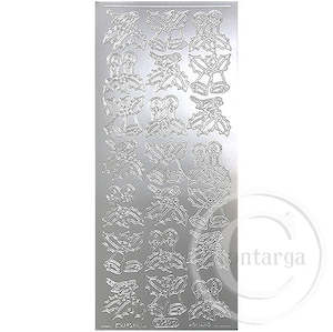 PeelCraft Stickers - Bells & Holly - Silver PC959S