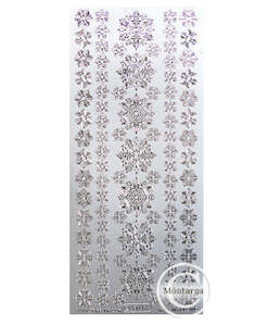 Stickers Christmas: PeelCraft Stickers - Snowflakes Ornate - Silver PC8504S