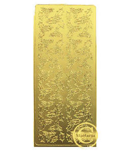 Stickers Christmas: PeelCraft Stickers - Holly - Gold PC1658S