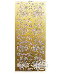 PeelCraft Stickers - Candles Christmas - Gold PC862G