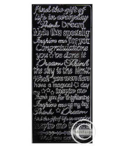 PeelCraft Stickers - Inspired Text Assorted - Black PC2807BK