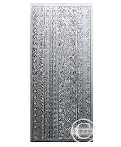 PeelCraft Stickers - Lacy Borders - Silver PC2462S