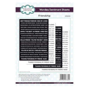 Creative Expressions Wordies Sentiment Sheets - Friendship CEW005