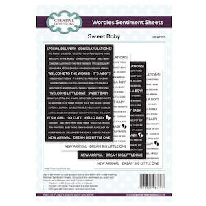 Creative Expressions Wordies Sentiment Sheets - Sweet Baby CEW020