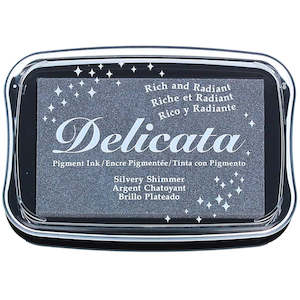 Tsukineko Delicata Pigment Ink Pad - Silvery Shimmer