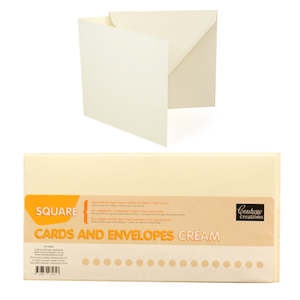 Couture Creations Cards + Envelopes Set 50pk - Square Yellow Cream CO724846