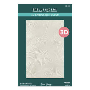 Spellbinders 3D Embossing Folder - Feather Flourish E3D095