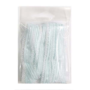 Ribbon - 3m - Pale blue with lace edge GARAGE SALE