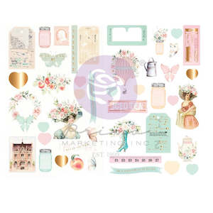 Other Embellishments: Prima Marketing Frank Garcia Chipboard Stickers - Peach Tea GARAGE SALE