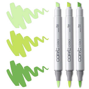 Copic Ciao Marker Set - Bright Green Blending Trio