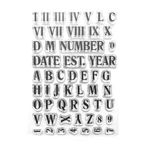 Clear Stamps - Elizabeth Craft - Roman Numerals with Alpha CS342