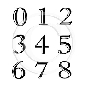 Numbers Small Set - Size A  Rubber Stamps