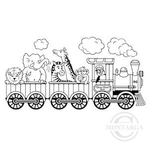 1771 GGG - Choo Choo Zoo Train Rubber Stamp