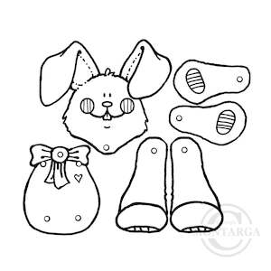 1146 G - Poseable Rabbit Rubber Stamp