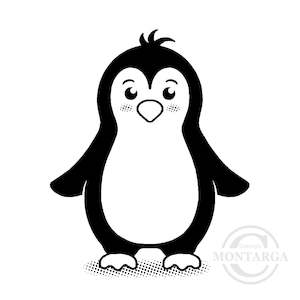 Animals: 1238 D - Penguin Rubber Stamp