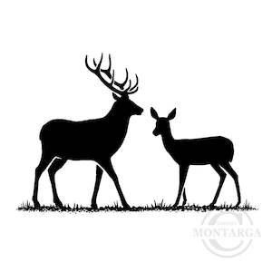 3608 G - Deer Silhouettes Rubber Stamp