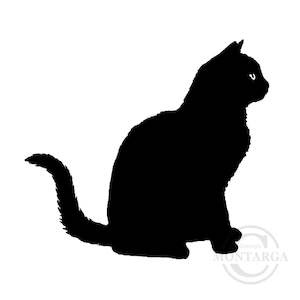 Animals: 1057 D - Silhouette Cat Rubber Stamp