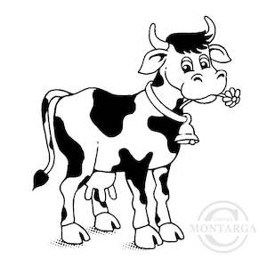 Animals: 1398 F - Cow Rubber Stamp