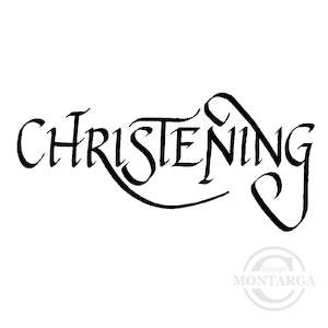 3113 E - Christening Wording Rubber Stamp