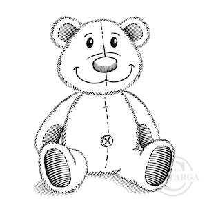 0761 G - Sitting Teddy Rubber Stamp