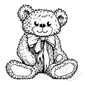 0718 A, C or G - Teddy Rubber Stamp