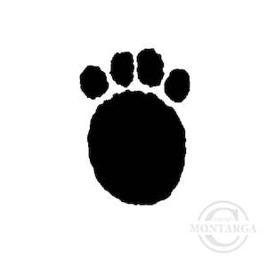 0730 A - Teddy Paw Print Rubber Stamp