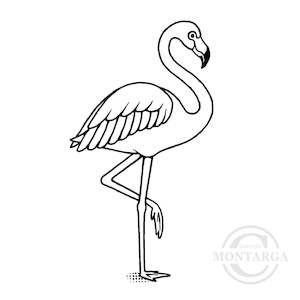 1401 E - Flamingo Rubber Stamp