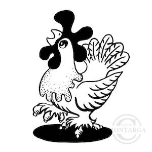 1361 D Rooster Rubber Stamp