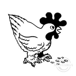 1362 C Chicken Hen Rubber Stamp