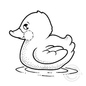 1344 A or C - Duckie Rubber Stamp