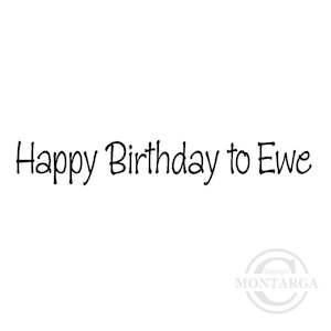 2790 B - Happy Birthday to Ewe Wording Rubber Stamp