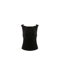 Firebird Cowl Sleeveless Top Black Satin