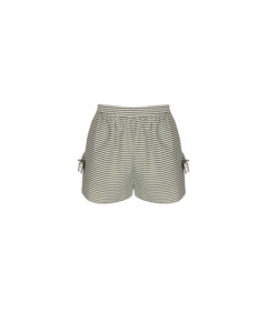 Raquel Bow Short Dark Green Stripe