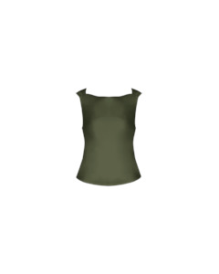 Firebird Cowl Sleeveless Top Jetta Green