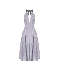 Relaxe Halter Dress Navy Stripe