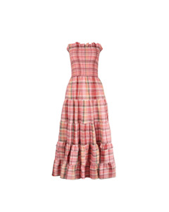 Bird Maxi Dress Peachie Tartan