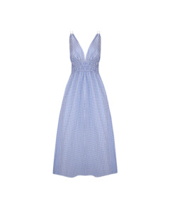 Clothing: HERO MAXI DRESS BLUE GINGHAM