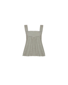 Margie Tie-back Top Dark Green Stripe