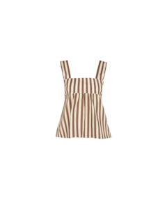 Margie Tie-back Top Brown Butter Stripe