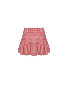 Clothing: TRULLI MINI SKIRT RED GINGHAM