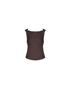 Clothing: FIREBIRD COWL SLEEVELESS TOP ESPRESSO