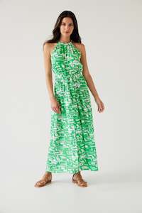 TUESDAY JOLENE DRESS GREEN GEO