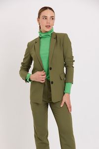 Clothing: TUESDAY LABEL BOYFRIEND BLAZER OLIVE SUITING