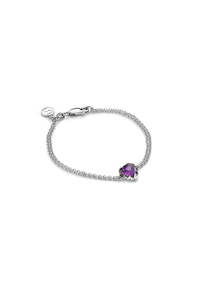 STOLEN GIRLFRIENDS CLUB SILVER LOVE CLAW BRACELET AMETHYST