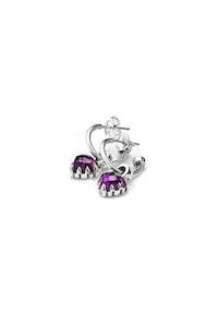 STOLEN GIRLFRIENDS CLUB SILVER LOVE ANCHOR EARRING AMETHYST