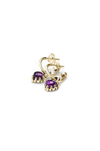 STOLEN GIRLFRIENDS CLUB GOLD LOVE ANCHOR EARRINGS AMETHYST