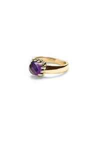 STOLEN GIRLFRIENDS CLUB GOLD BABY CLAW RING AMETHYST