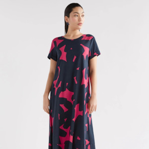 Haki Dress - Navy Tera Print