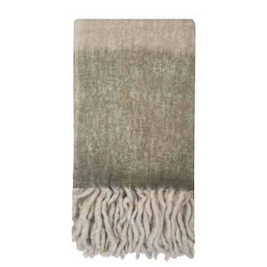 Dudes: Bliss Wool Mohair Blend Throw - Sage/Beige